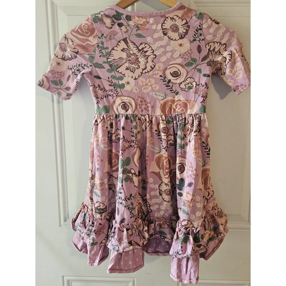 Matilda Jane Girls Size 8 Floral Ruffle Hem Dress‎ Pink Cottagecore